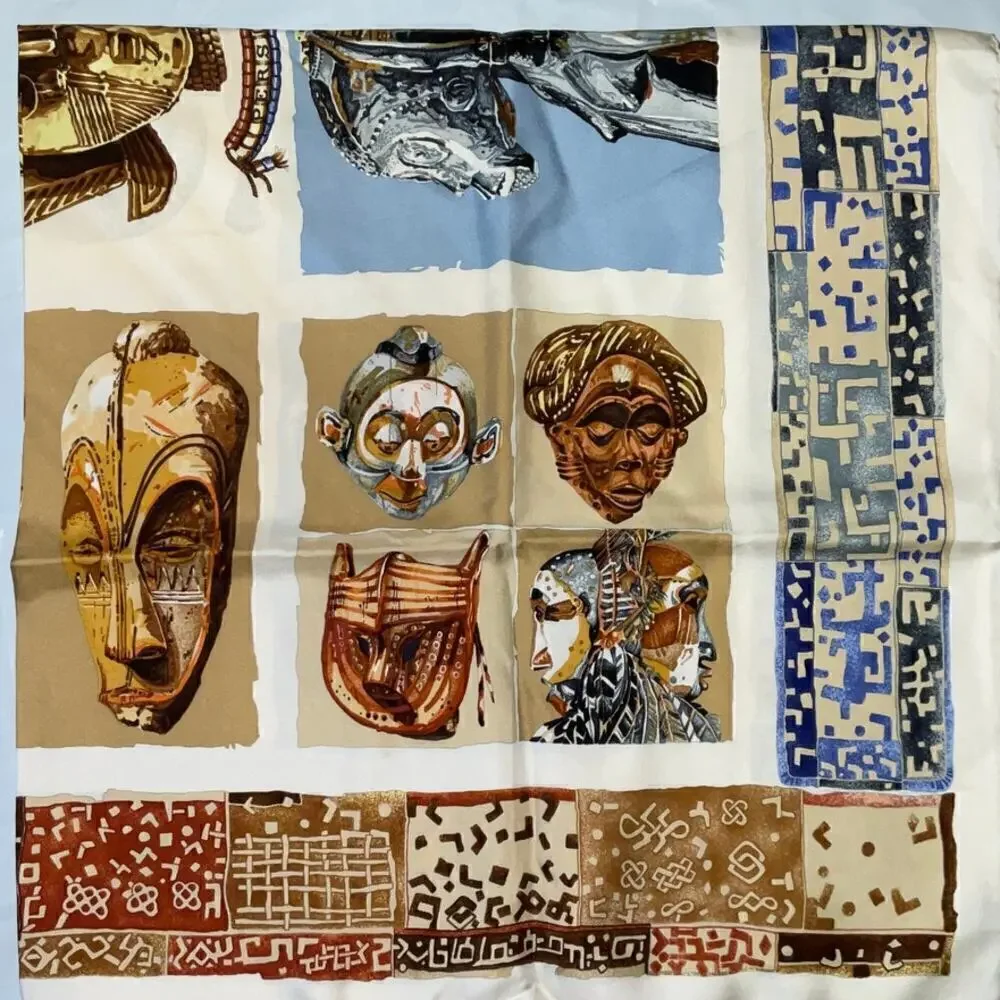 Hermes 100% Silk Scarf Carre Persona by Loic Dubigeon 90cm Square Rare - Picture 13 of 16